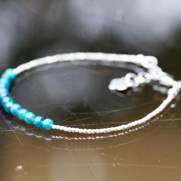 Black Opal Bracelet, Karen Hill Tribe Pure Silver, Rose Gold or Yellow Gold - Picture 7 of 16